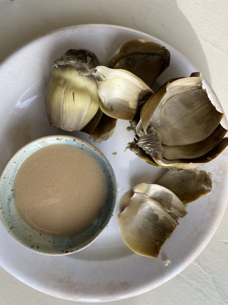 artichokes and vinaigrette