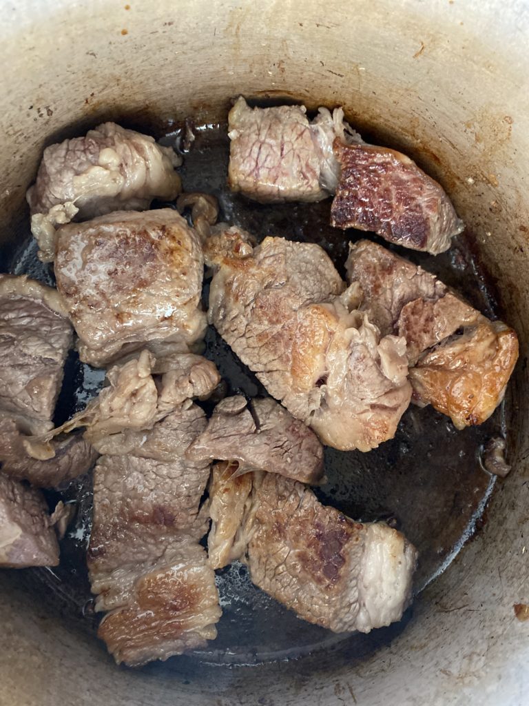 browning stewing beef